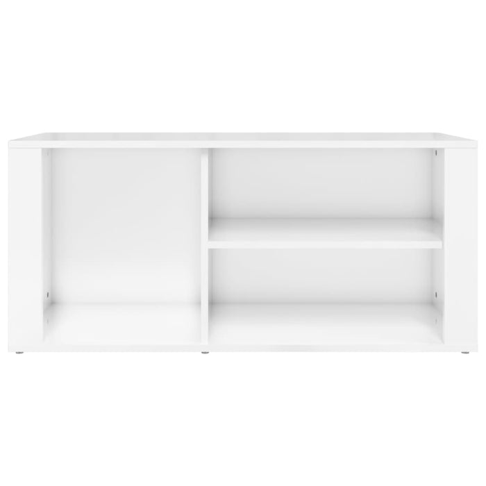 Scarpiera Bianco Lucido 100x35x45 cm in Legno Multistrato 816922