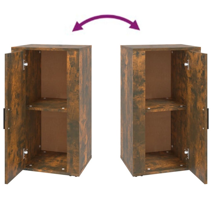 Credenza Rovere Fumo 40x33x70 cm in Legno Multistrato 819417