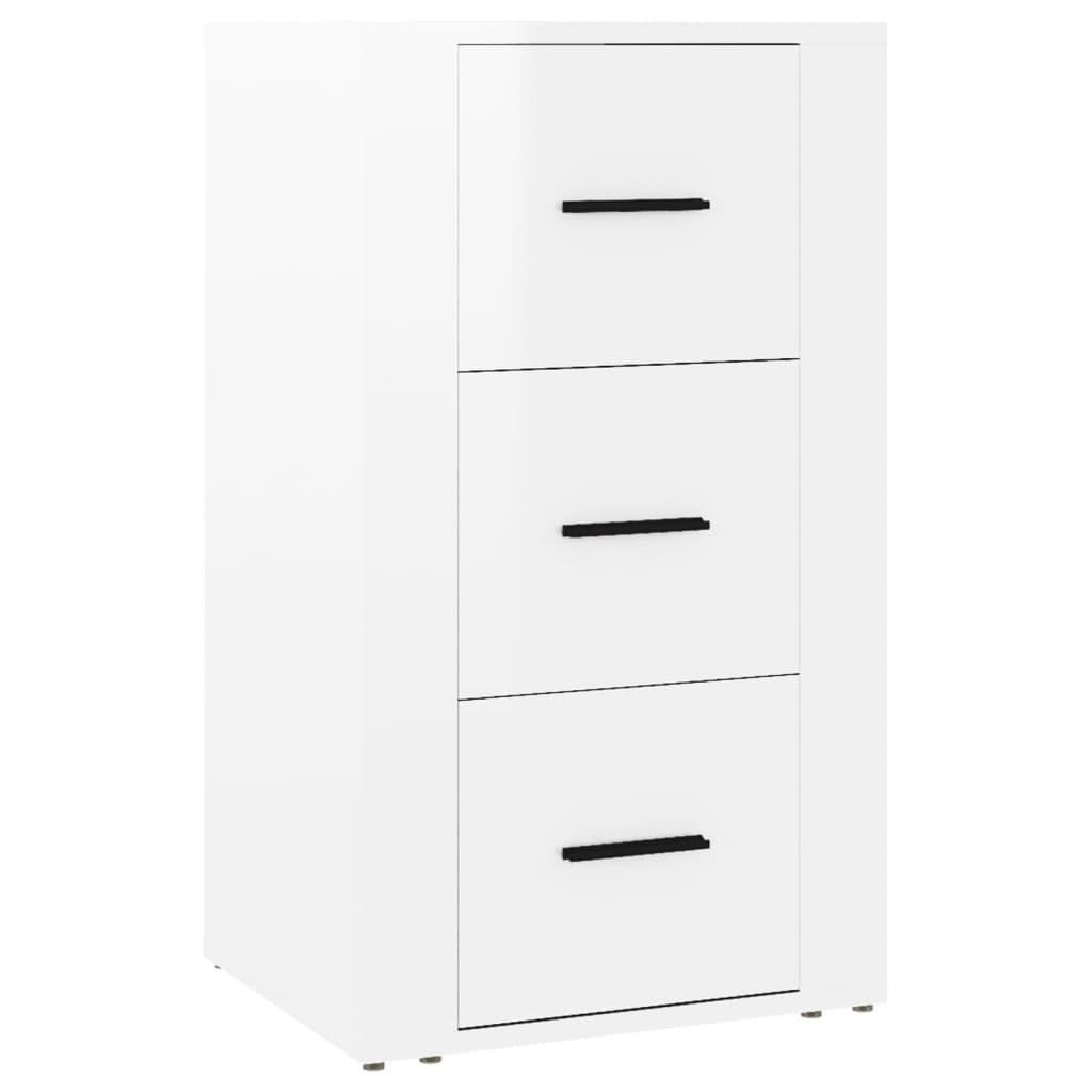 Credenza Bianco Lucido 40x33x70 cm in Legno Multistrato 819422