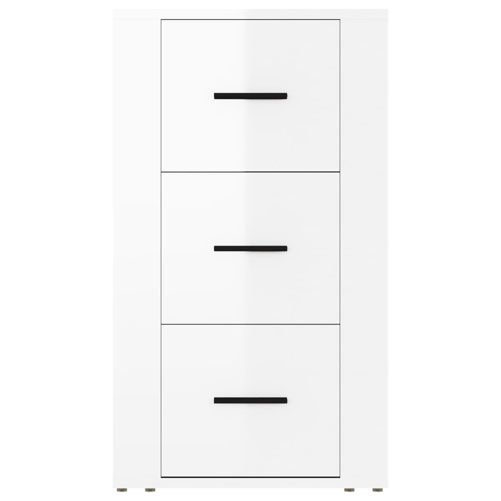 Credenza Bianco Lucido 40x33x70 cm in Legno Multistrato 819422