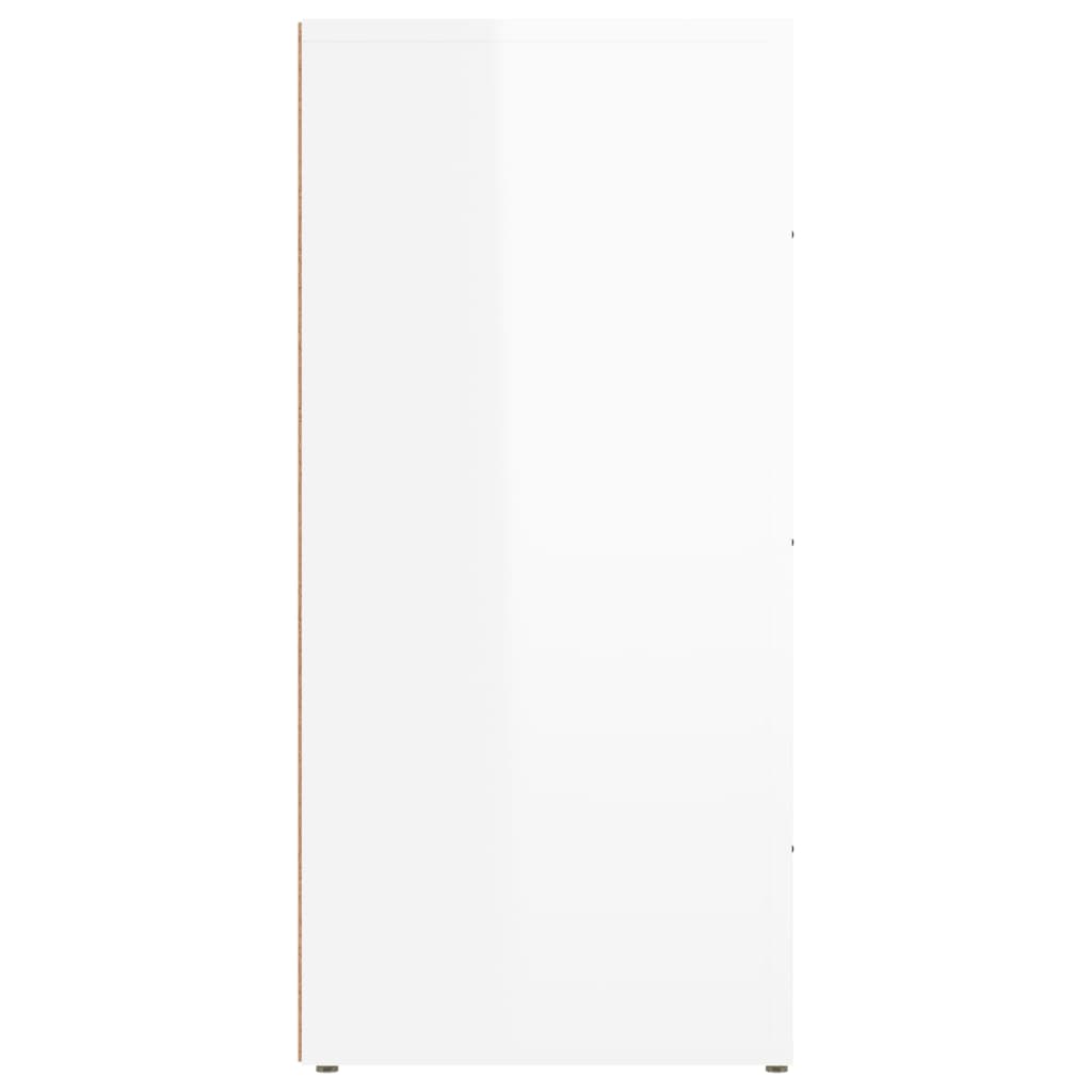 Credenza Bianco Lucido 40x33x70 cm in Legno Multistrato 819422