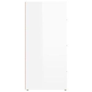 Credenza Bianco Lucido 40x33x70 cm in Legno Multistrato 819422