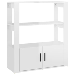 Credenza Bianco Lucido 80x30x90 cm in Legno Multistrato cod mxl 6999