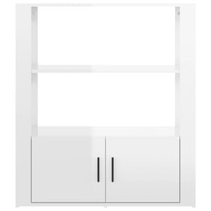 Credenza Bianco Lucido 80x30x90 cm in Legno Multistrato cod mxl 6999