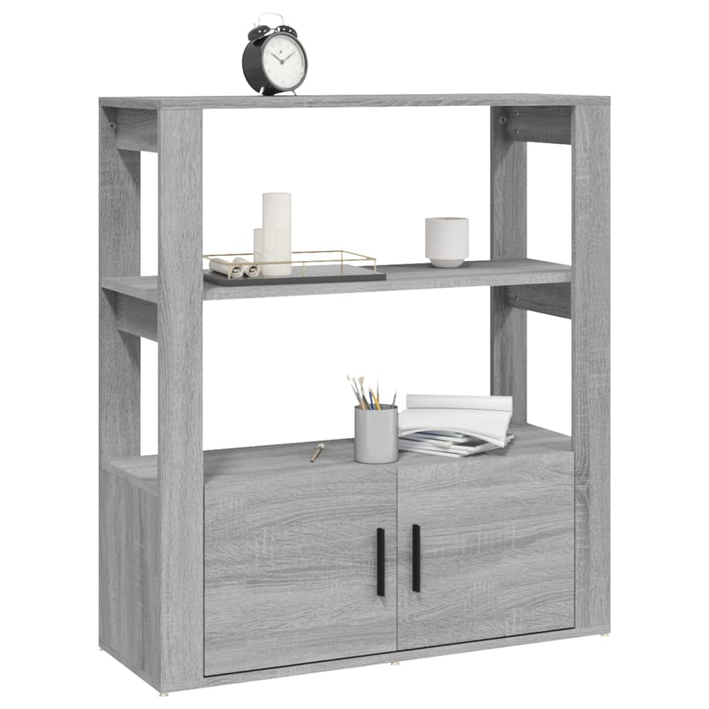 Credenza-Buffet-Armadio da cucina Grigio Sonoma 80x30x90 cm in Legno Multistrato