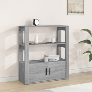Credenza-Buffet-Armadio da cucina Grigio Sonoma 80x30x90 cm in Legno Multistrato