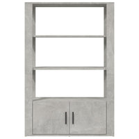 Credenza-Buffet-Armadio da cucina Grigio Cemento 80x30x119,5 cm in Legno Multistrato