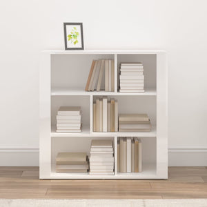 Credenza Bianco Lucido 80x30x80 cm in Legno Multistrato 819486