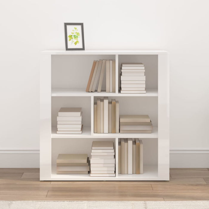 Credenza Bianco Lucido 80x30x80 cm in Legno Multistrato 819486