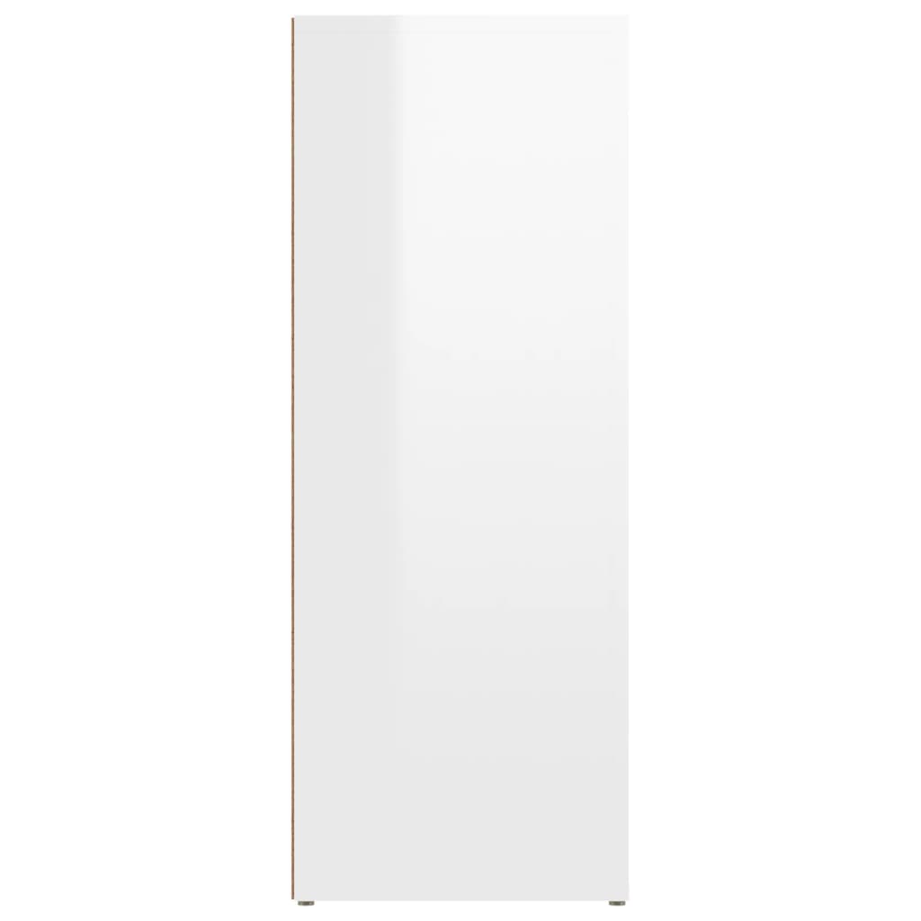 Credenza Bianco Lucido 80x30x80 cm in Legno Multistrato 819486