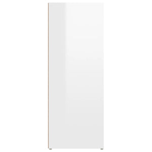 Credenza Bianco Lucido 80x30x80 cm in Legno Multistrato 819486