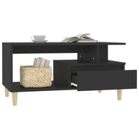 Tavolino da Salotto Nero 90x49x45 cm in Legno Multistrato