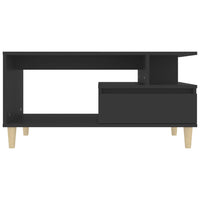 Tavolino da Salotto Nero 90x49x45 cm in Legno Multistrato