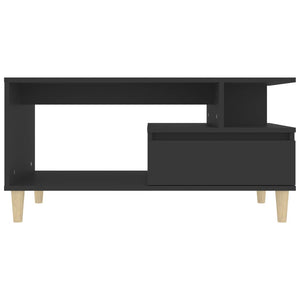 Tavolino da Salotto Nero 90x49x45 cm in Legno Multistrato