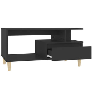 Tavolino da Salotto Nero 90x49x45 cm in Legno Multistrato