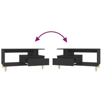 Tavolino da Salotto Nero 90x49x45 cm in Legno Multistrato