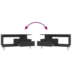 Tavolino da Salotto Nero 90x49x45 cm in Legno Multistrato