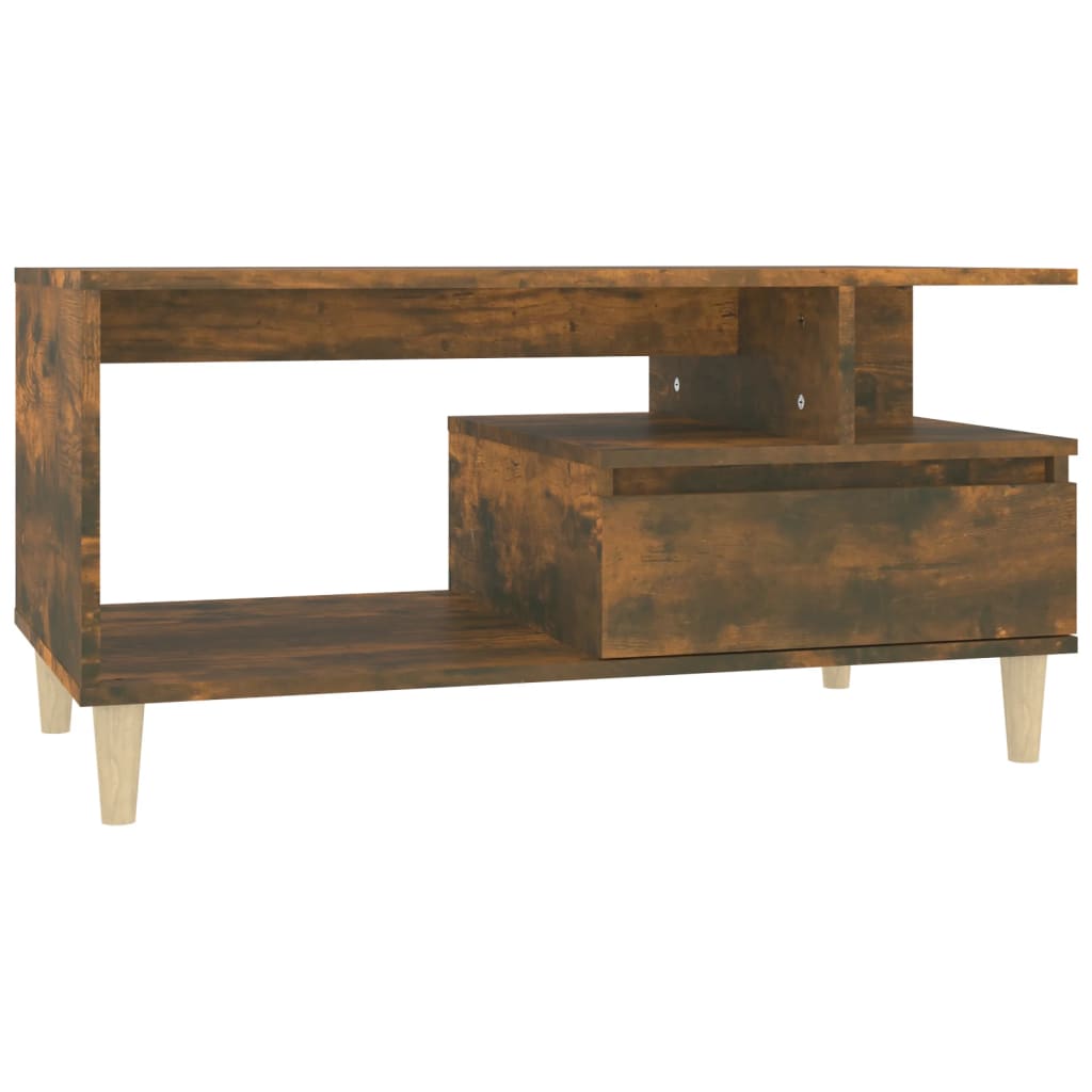 Tavolino da Salotto Rovere Fumo 90x49x45 cm Legno Multistrato 819617