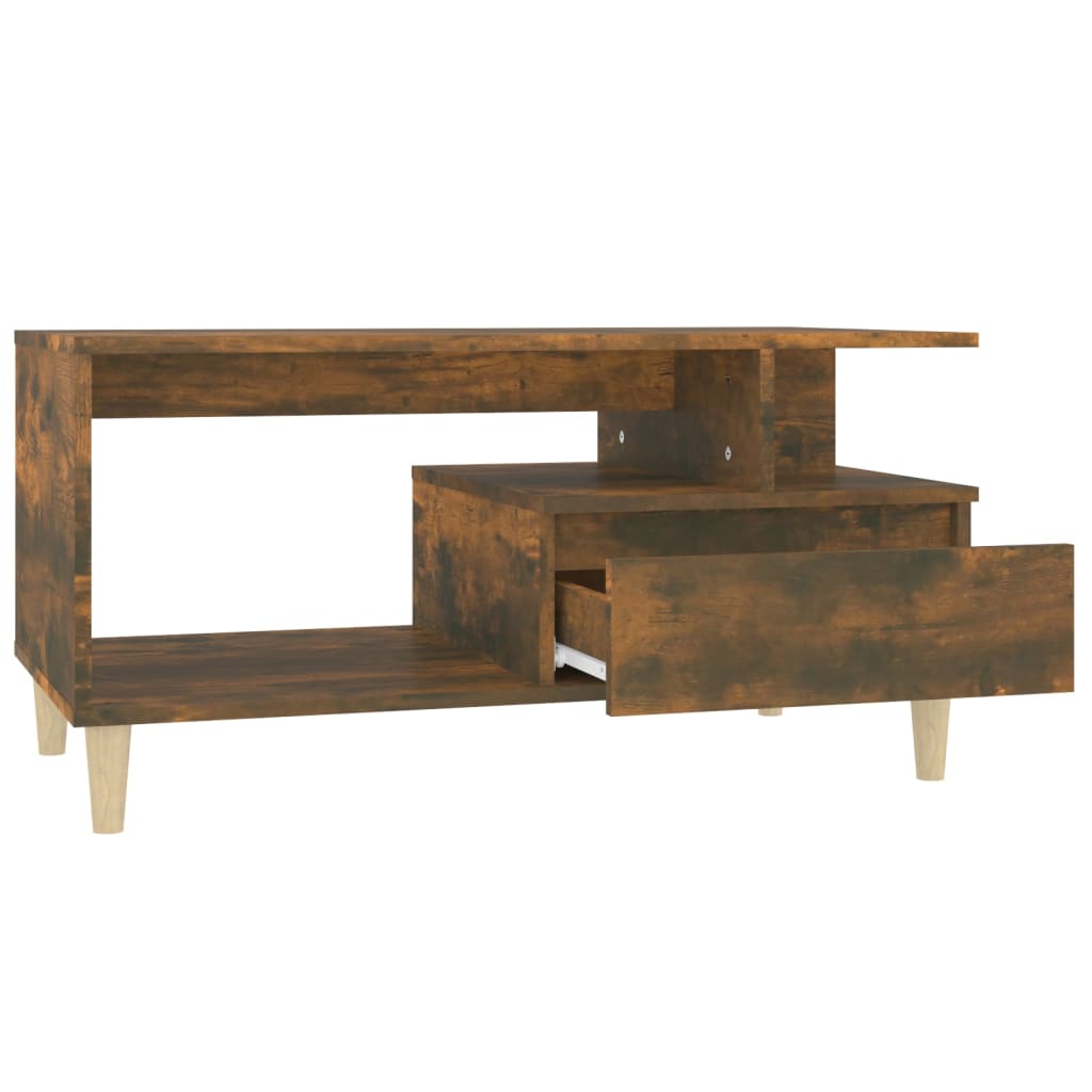 Tavolino da Salotto Rovere Fumo 90x49x45 cm Legno Multistrato 819617