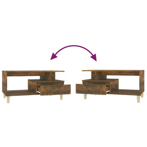 Tavolino da Salotto-Tavolino da soggiorno-Tavolo Rovere Fumo 90x49x45 cm Legno Multistrato 488490