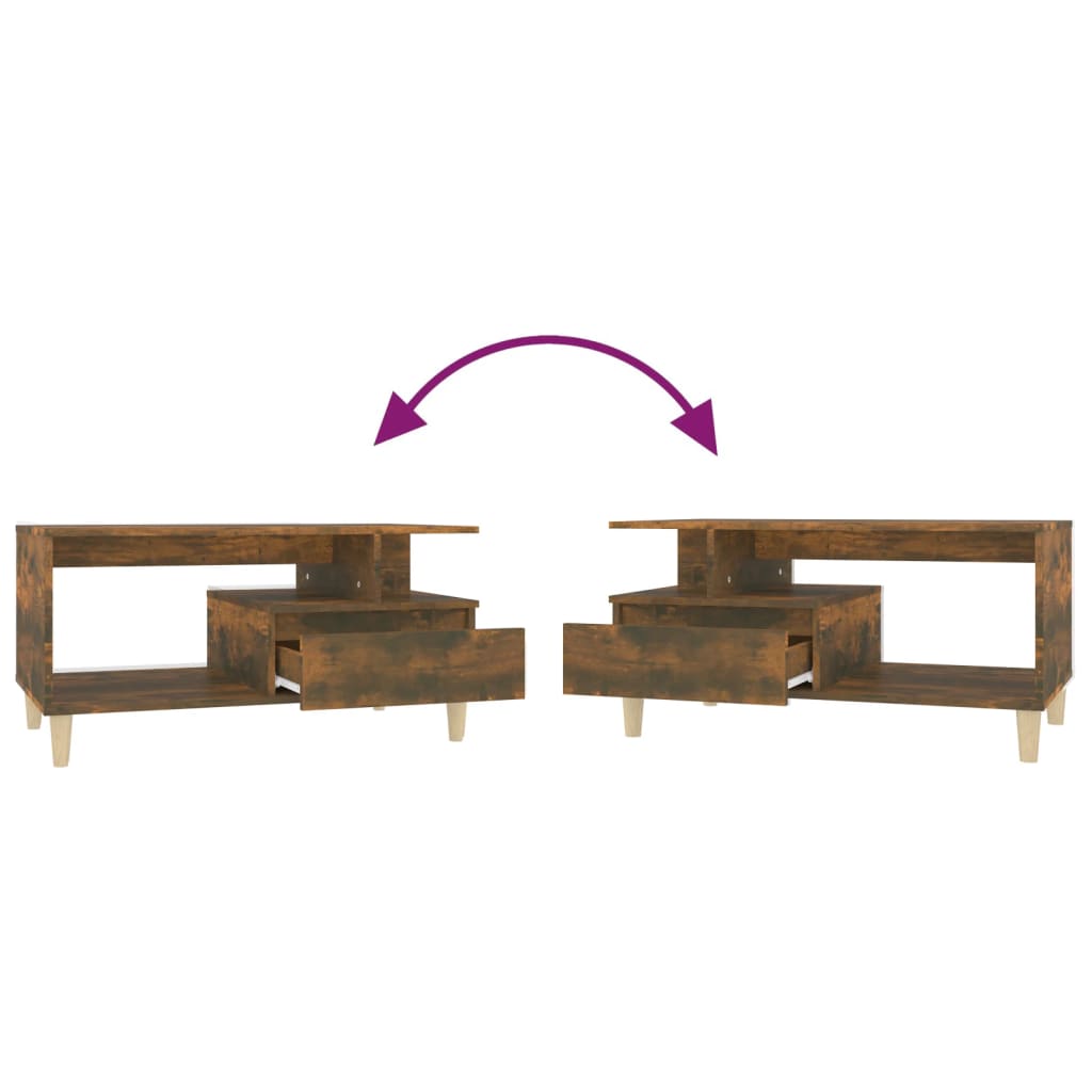 Tavolino da Salotto Rovere Fumo 90x49x45 cm Legno Multistrato 819617