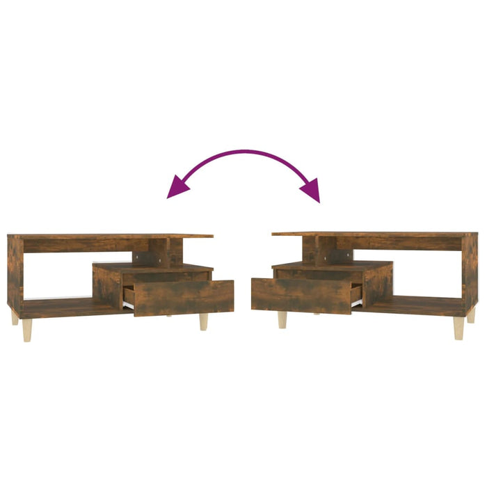 Tavolino da Salotto Rovere Fumo 90x49x45 cm Legno Multistrato 819617