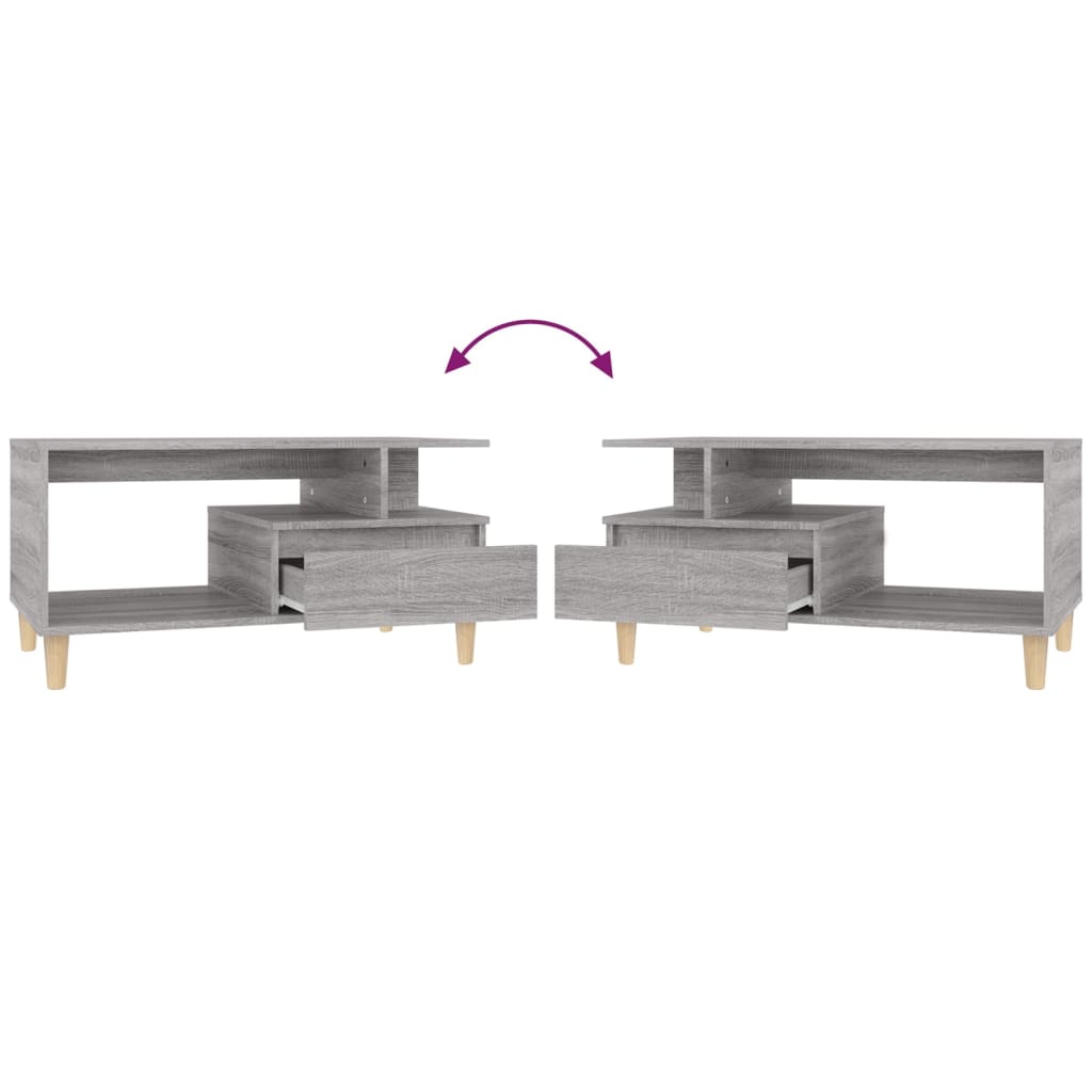 Tavolino da Salotto Grigio Sonoma 90x49x45 cm Legno Multistrato 819618