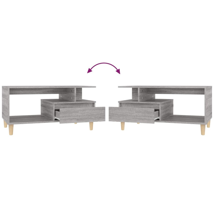 Tavolino da Salotto Grigio Sonoma 90x49x45 cm Legno Multistrato 819618