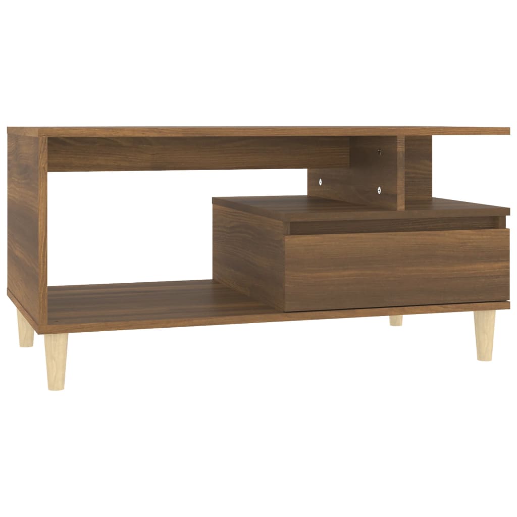 Tavolino Salotto-Tavolino da soggiorno-Tavolo Rovere Marrone 90x49x45 cm Legno Multistrato 510349
