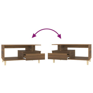 Tavolino Salotto Rovere Marrone 90x49x45 cm Legno Multistrato 819619