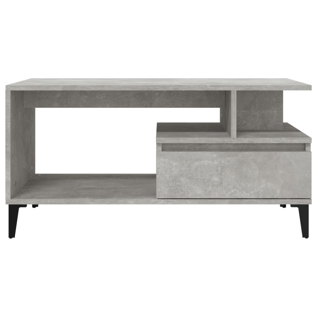 Tavolino Salotto Grigio Cemento 90x49x45 cm Legno Multistrato cod mxl 27000