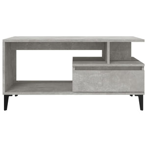 Tavolino Salotto Grigio Cemento 90x49x45 cm Legno Multistrato cod mxl 27000