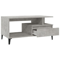 Tavolino Salotto Grigio Cemento 90x49x45 cm Legno Multistrato 819624