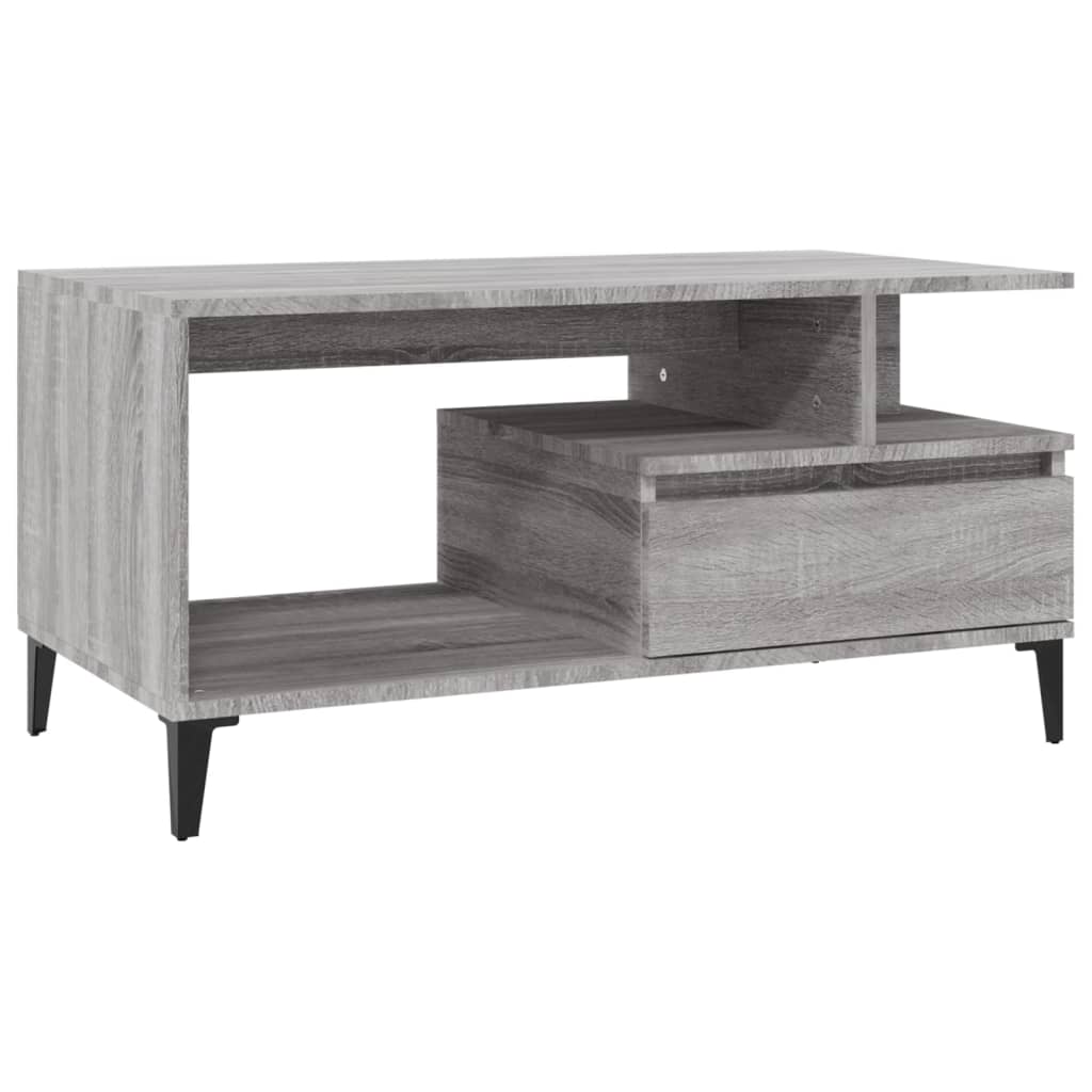 Tavolino da Salotto Grigio Sonoma 90x49x45 cm Legno Multistrato 819626