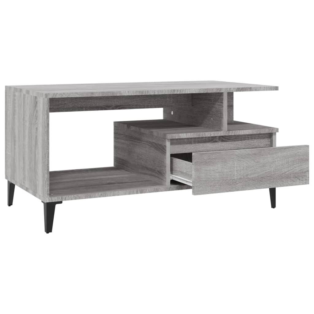 Tavolino da Salotto Grigio Sonoma 90x49x45 cm Legno Multistrato cod mxl 20341