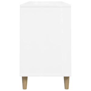 Scarpiera Bianco Lucido 102x36x60 cm in Legno Multistrato 819742