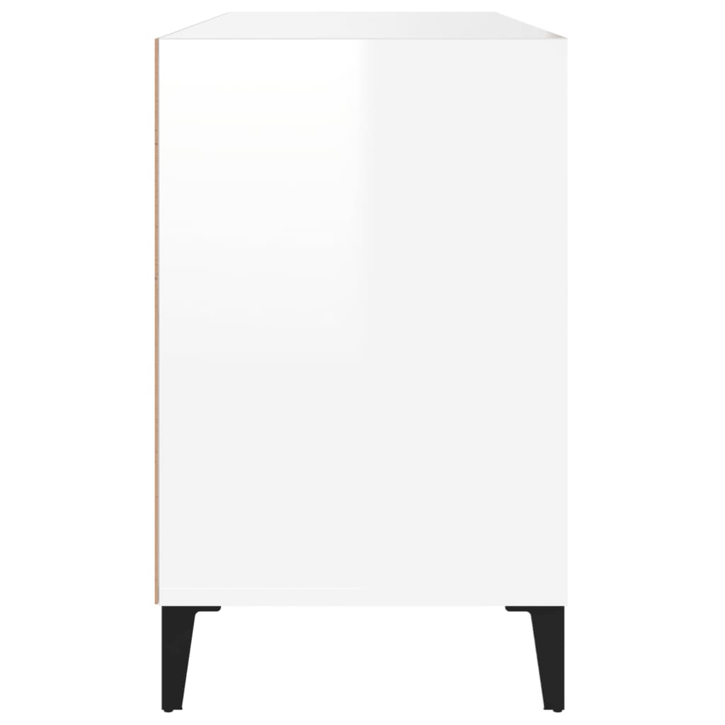 Scarpiera scarpiera mobile portaoggetti ingresso corridoio soggiorno lucido 102 x 36 x 60 cm legno composito bianco 02_0021286