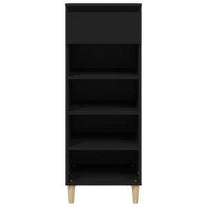 Scarpiera Nera 40x36x105 cm in Legno Multistrato 819773