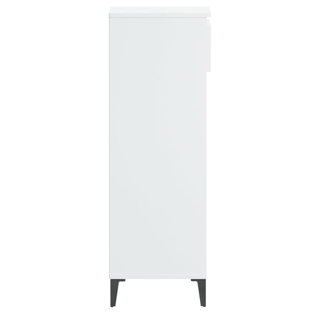 Scarpiera Bianco Lucido 40x36x105 cm in Legno Multistrato 819782