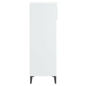 Scarpiera Bianco Lucido 40x36x105 cm in Legno Multistrato 819782