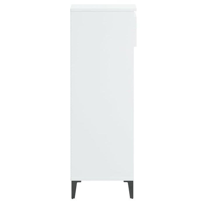 Scarpiera Bianco Lucido 40x36x105 cm in Legno Multistrato 819782