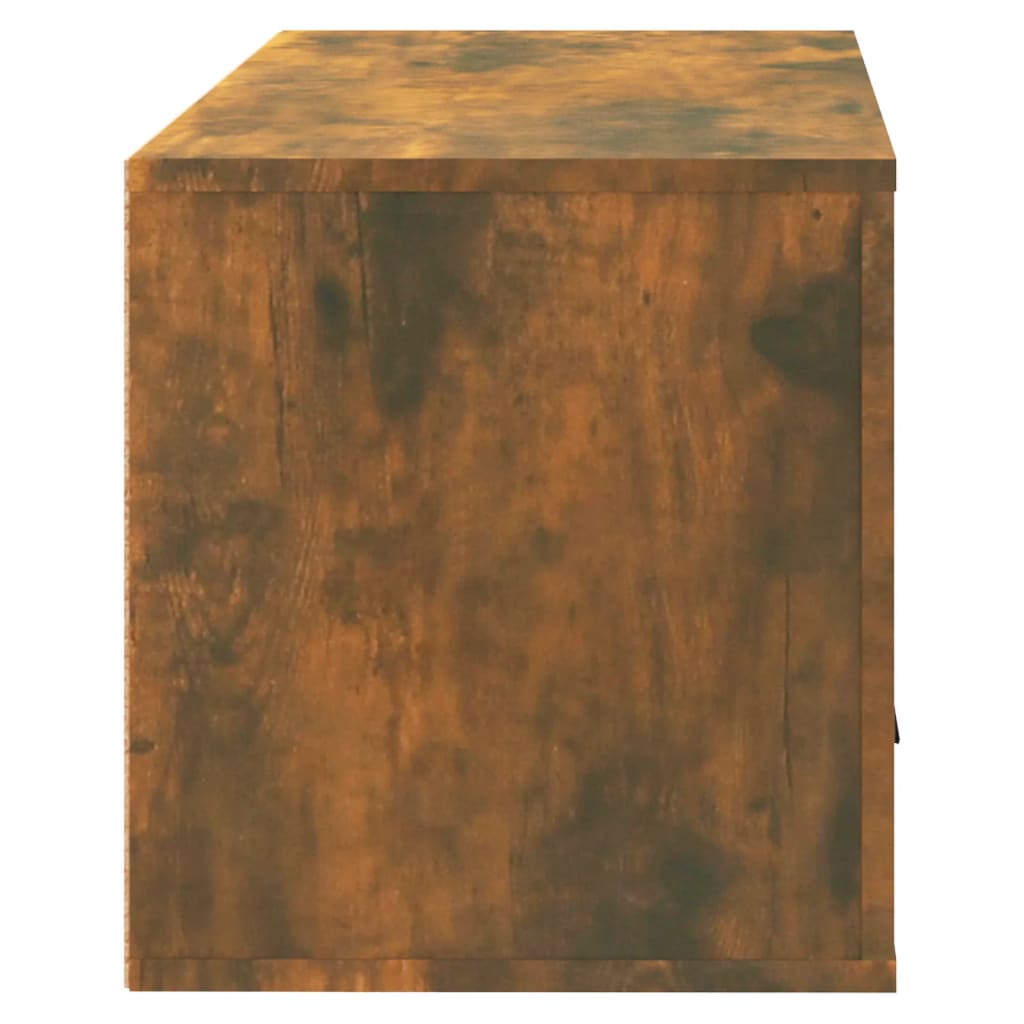 Scarpiera a Muro Rovere Fumo 70x35x38 cm Legno Massello Pino 821017