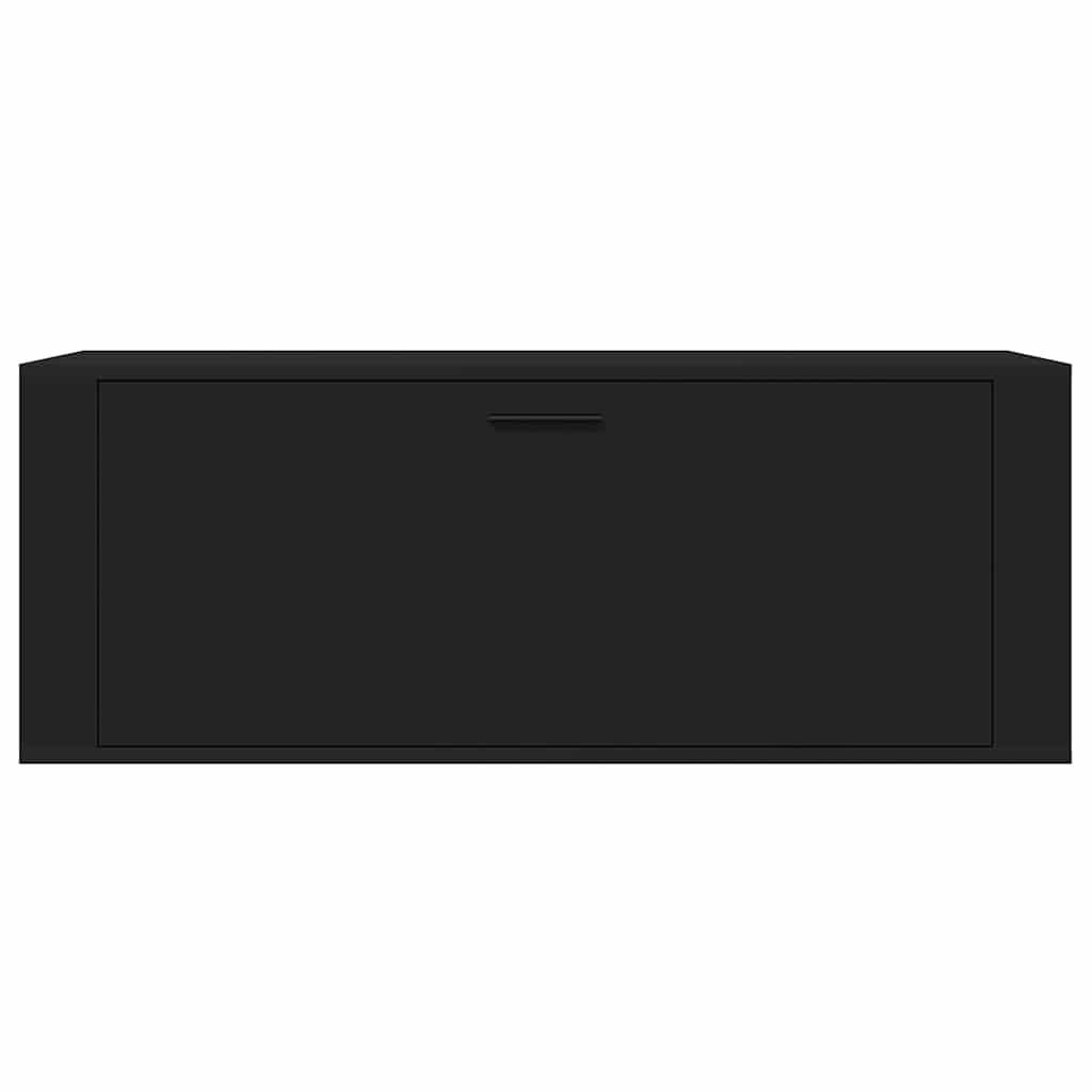 Scarpiera a Muro Nero 100x35x38 cm in Legno Multistrato 821021