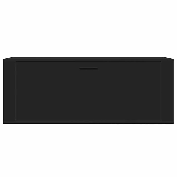 Scarpiera a Muro Nero 100x35x38 cm in Legno Multistrato 821021