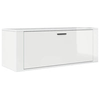 Scarpiera Bianco Lucido 100x35x38 cm in Legno Multistrato 821022