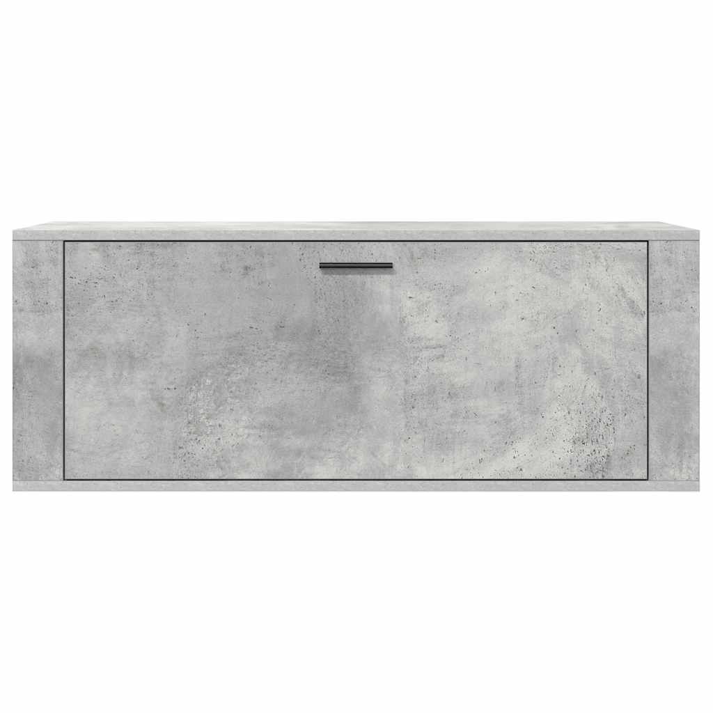 Scarpiera a Muro Grigio Cemento100x35x38cm in Legno Multistrato 821024
