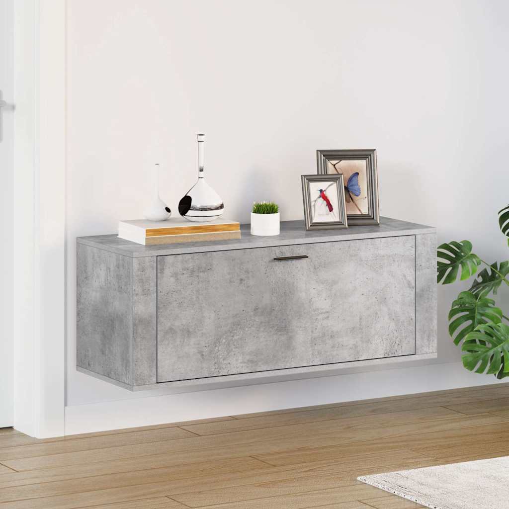 Scarpiera a Muro Grigio Cemento100x35x38cm in Legno Multistrato cod mxl 49124