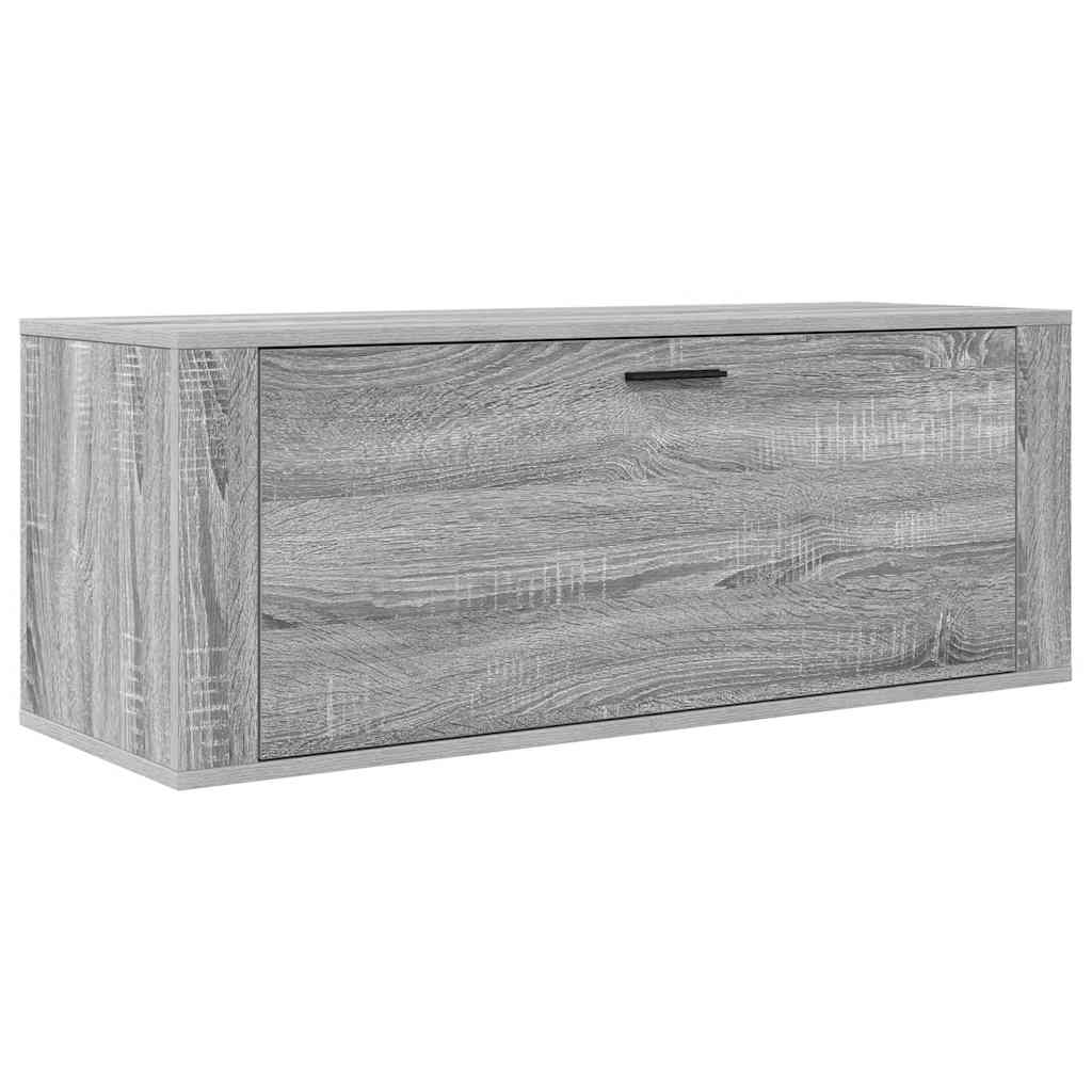Scarpiera a Muro Grigio Sonoma 100x35x38cm in Legno Multistrato 821026