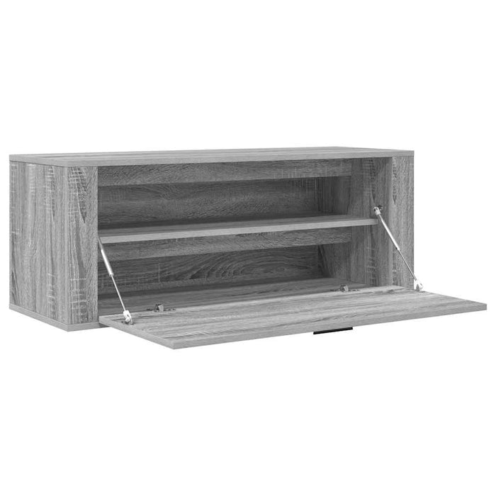 Scarpiera a Muro Grigio Sonoma 100x35x38cm in Legno Multistrato 821026