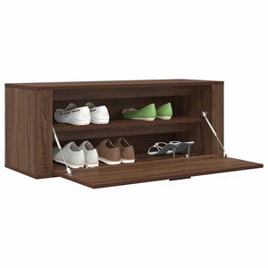 Scarpiera a Muro Rovere Marrone100x35x38cm in Legno Multistrato 821027